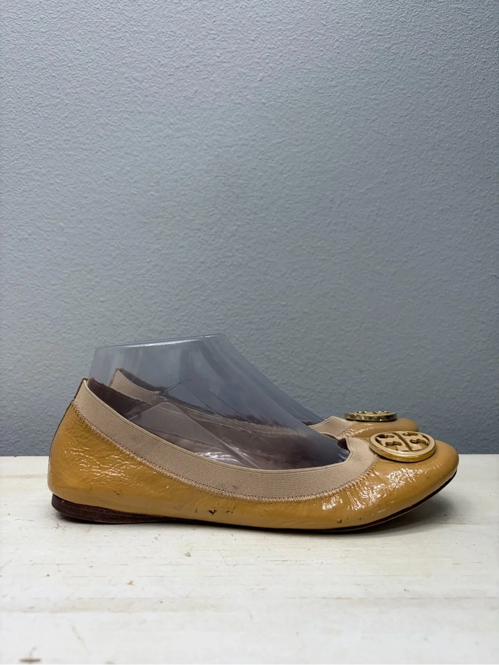 Tory Burch Brown Parent Leather Coraline Flats Size 8